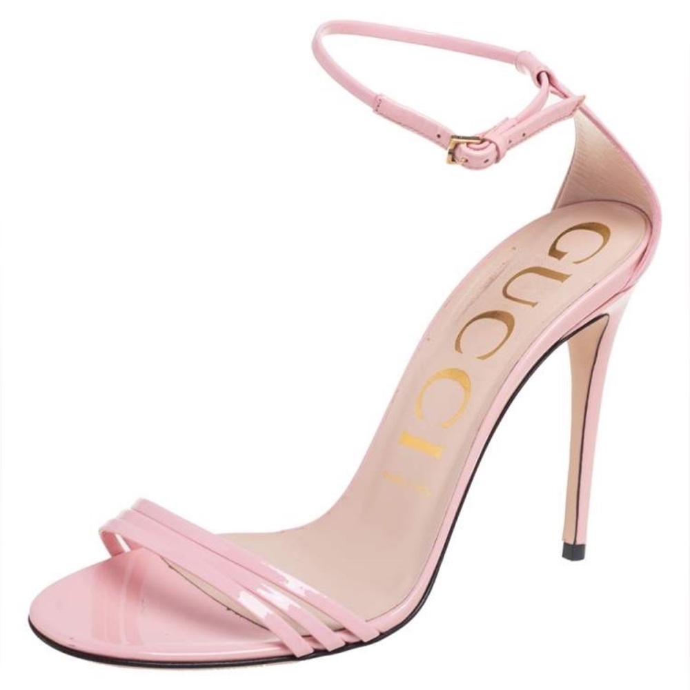 Gucci Pink Patent Leather Ankle Strap Sandals Size 39 ๐ - Picture 3 of 16